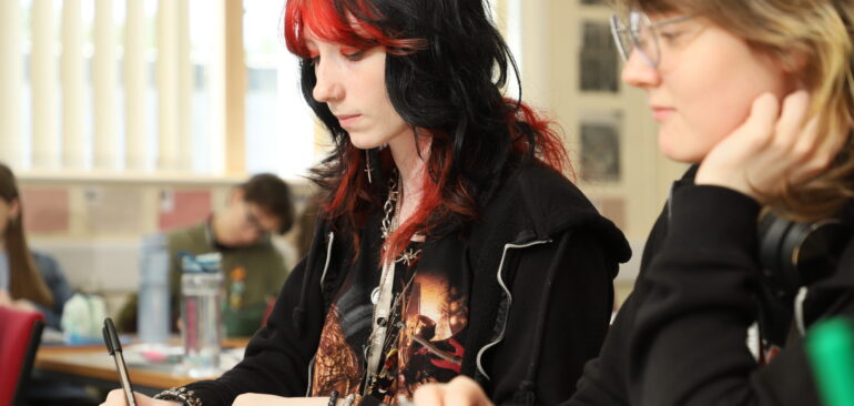 A Level History Early Modern students studying History in classroom