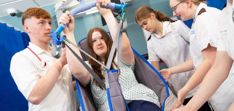 Level 2 Health & Social Care students in hospital ward