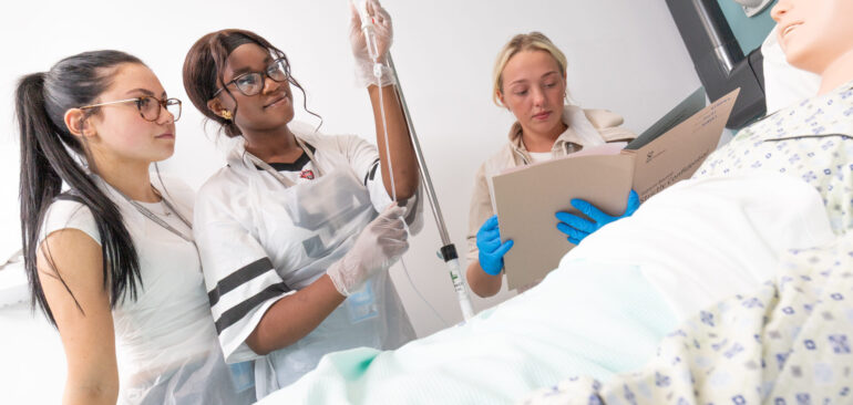 T Level Health students in hospital ward