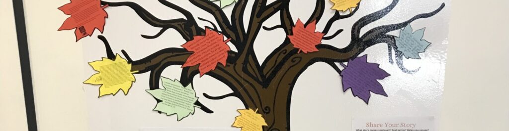 National Storytelling Week Photo - display in student entrance