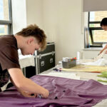 CR-7693 A Level Textiles Summer Project with students sewing