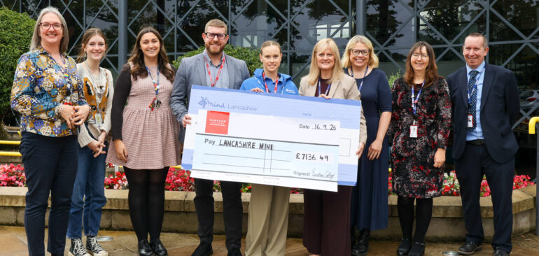 MIND Cheque for Runshaw College Charity £7,000