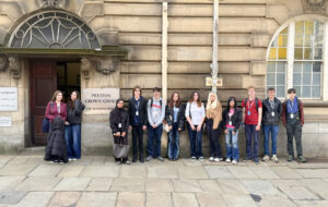 Law students outside Sessions House in Preston